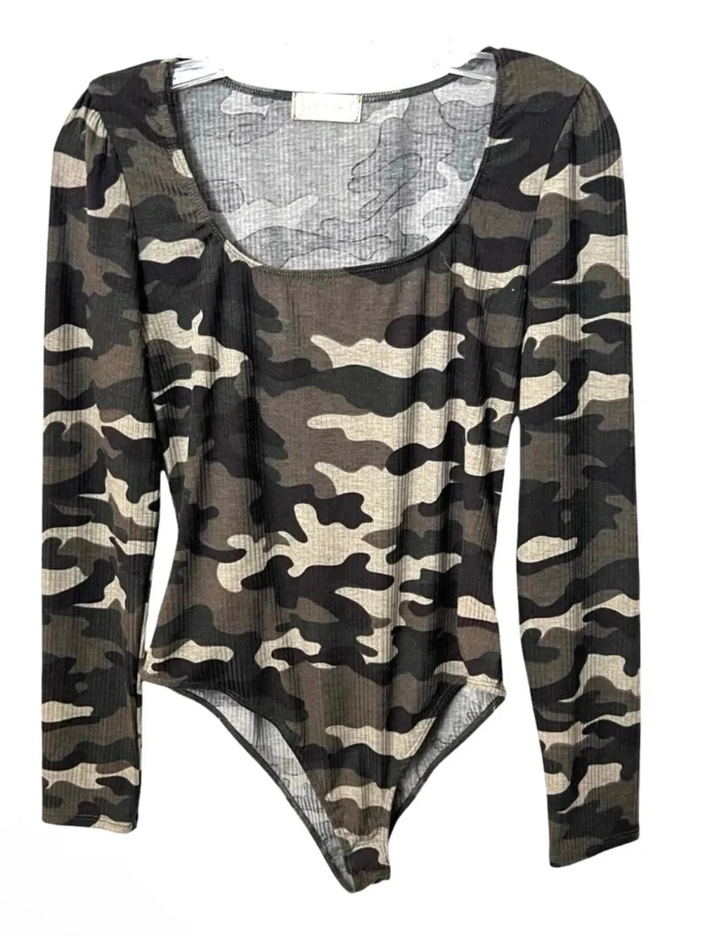 Altar’d State Camo Army Print Ribbed Bodysuit Size Large New - Picture 1 of 6